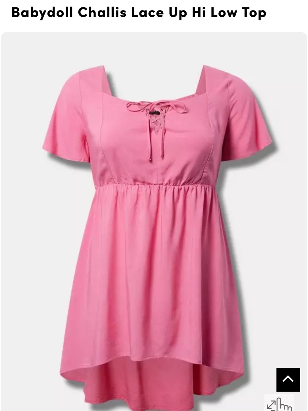 torrid Pink Babydoll Lace-Up Hi-Low Tunic Dress